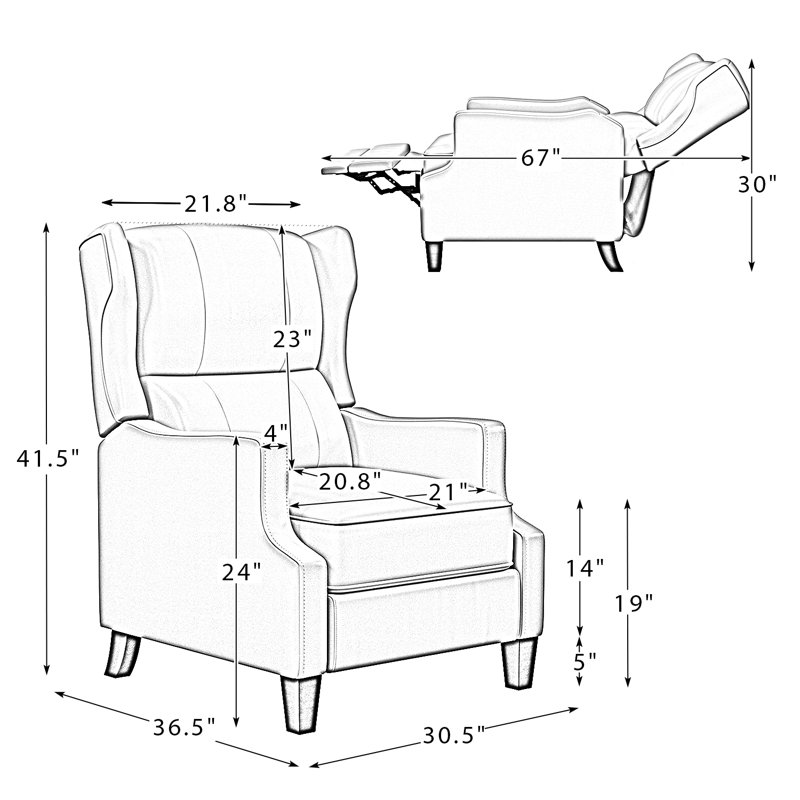 Lark Manor Anelly Genuine Leather Recliner & Reviews Wayfair